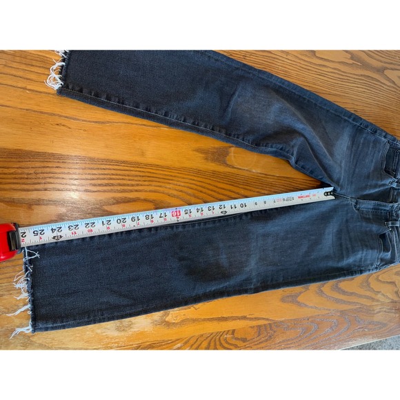 EDWIN Women's Black High Rise Straight Leg Raw Hem Denim Jeans - Picture 6 of 9